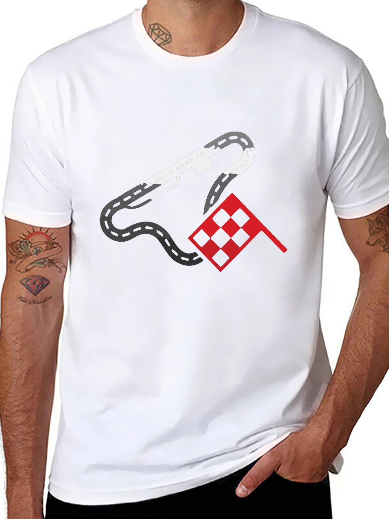 Racing Track Graphic Tee - Mens Black T-Shirt