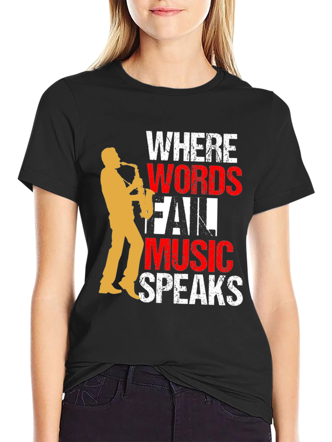 Music Speaks T-Shirt - Saxophone Graphic Tee