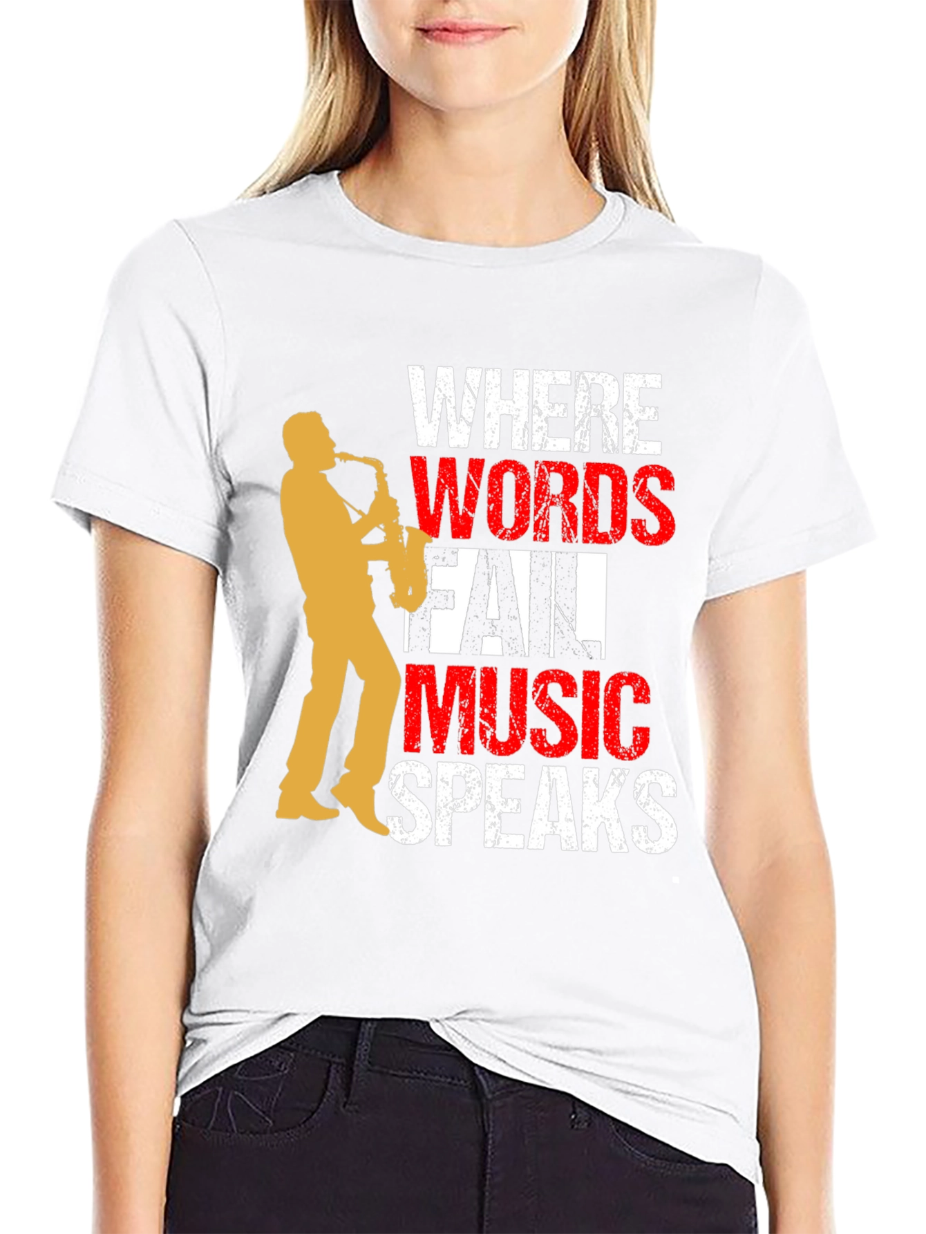 Music Speaks T-Shirt - Saxophone Graphic Tee