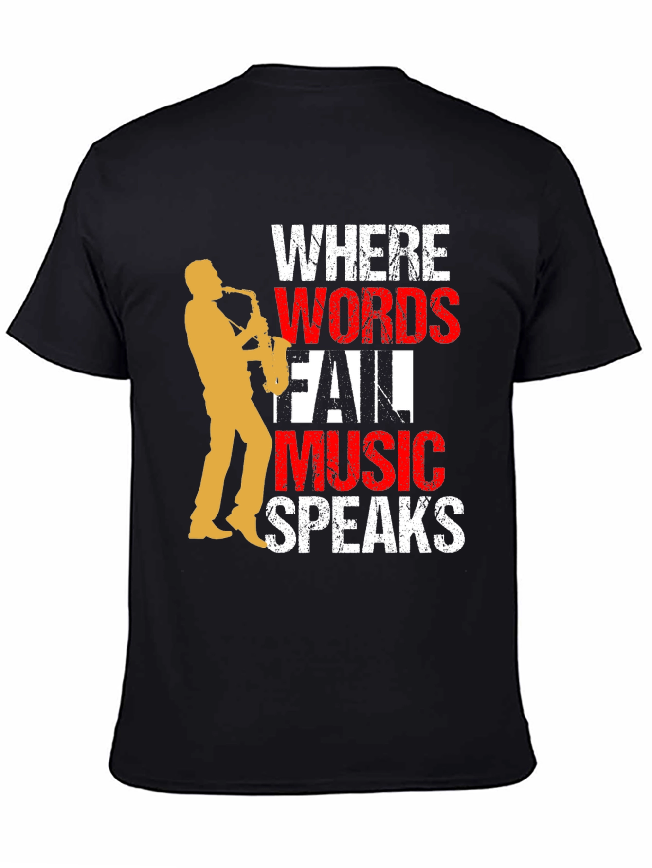 Music Speaks T-Shirt - Saxophone Graphic Tee