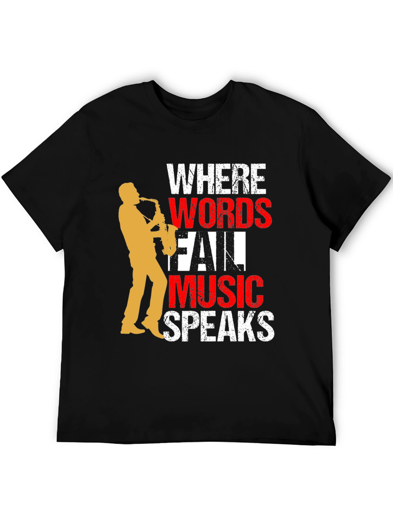 Music Speaks T-Shirt - Saxophone Graphic Tee