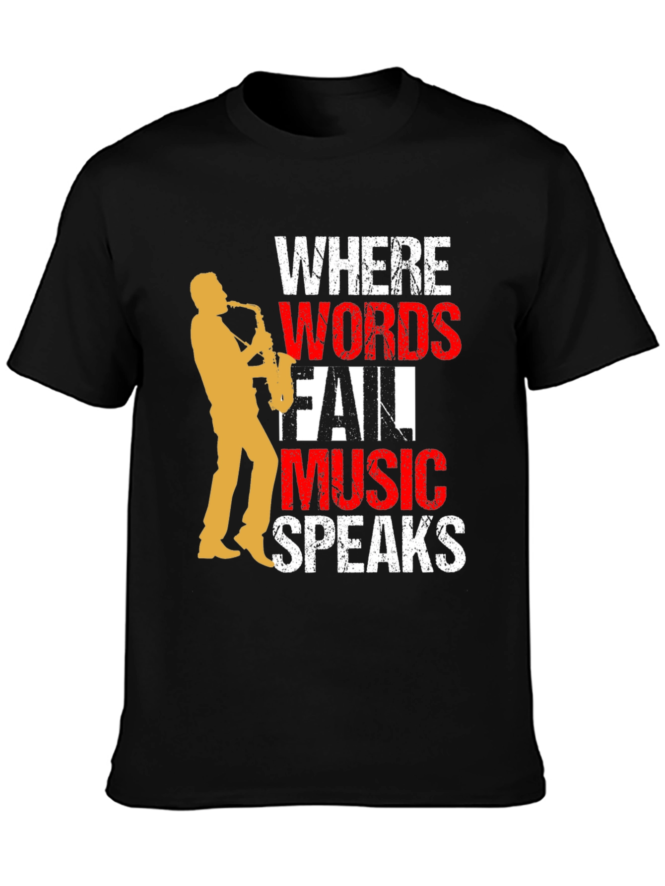 Music Speaks T-Shirt - Saxophone Graphic Tee
