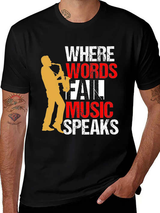 Music Speaks T-Shirt - Saxophone Graphic Tee