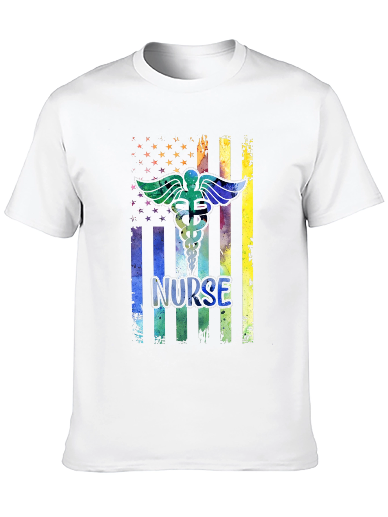 Nurse Pride Graphic T-Shirt - USA Flag Design