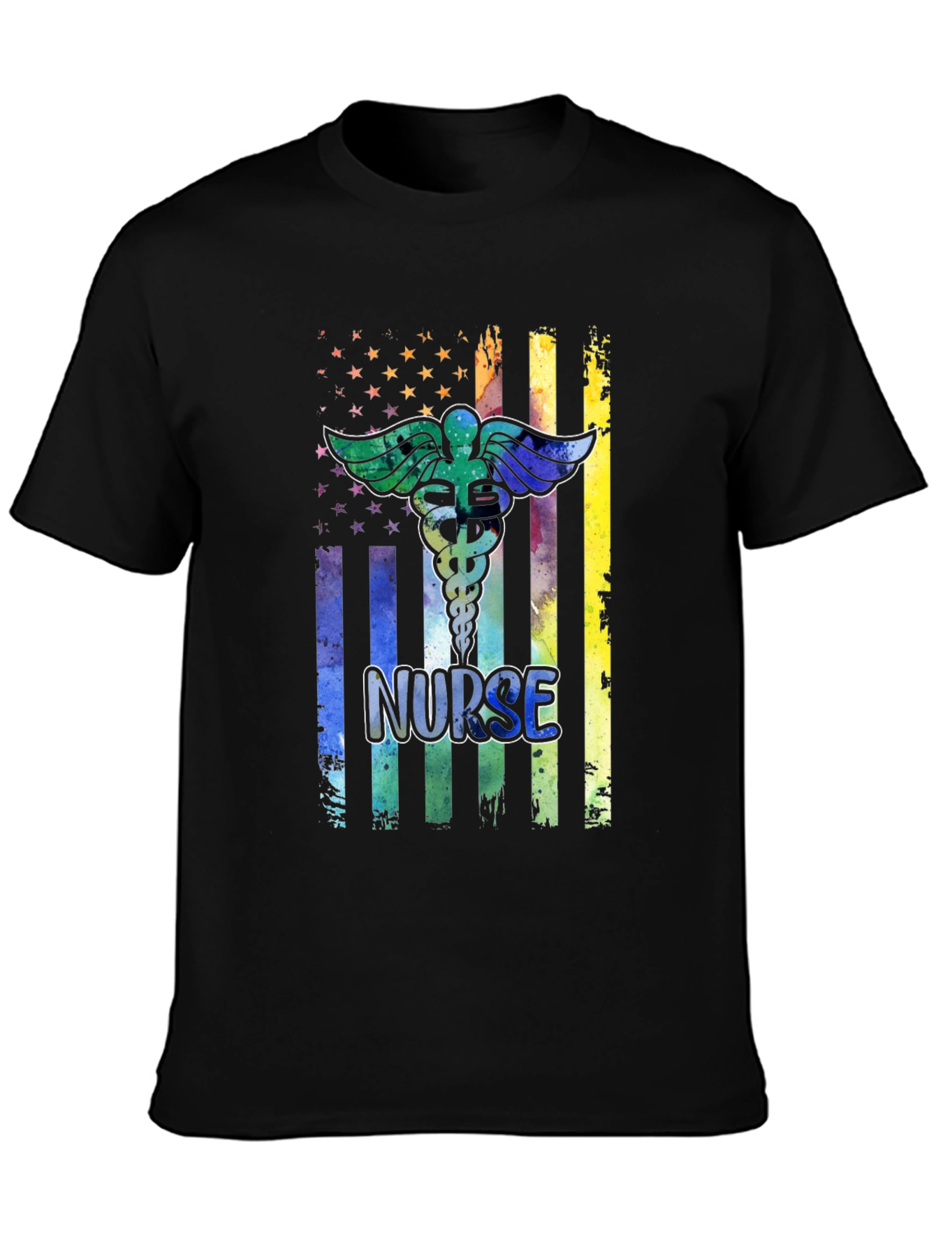 Nurse Pride Graphic T-Shirt - USA Flag Design