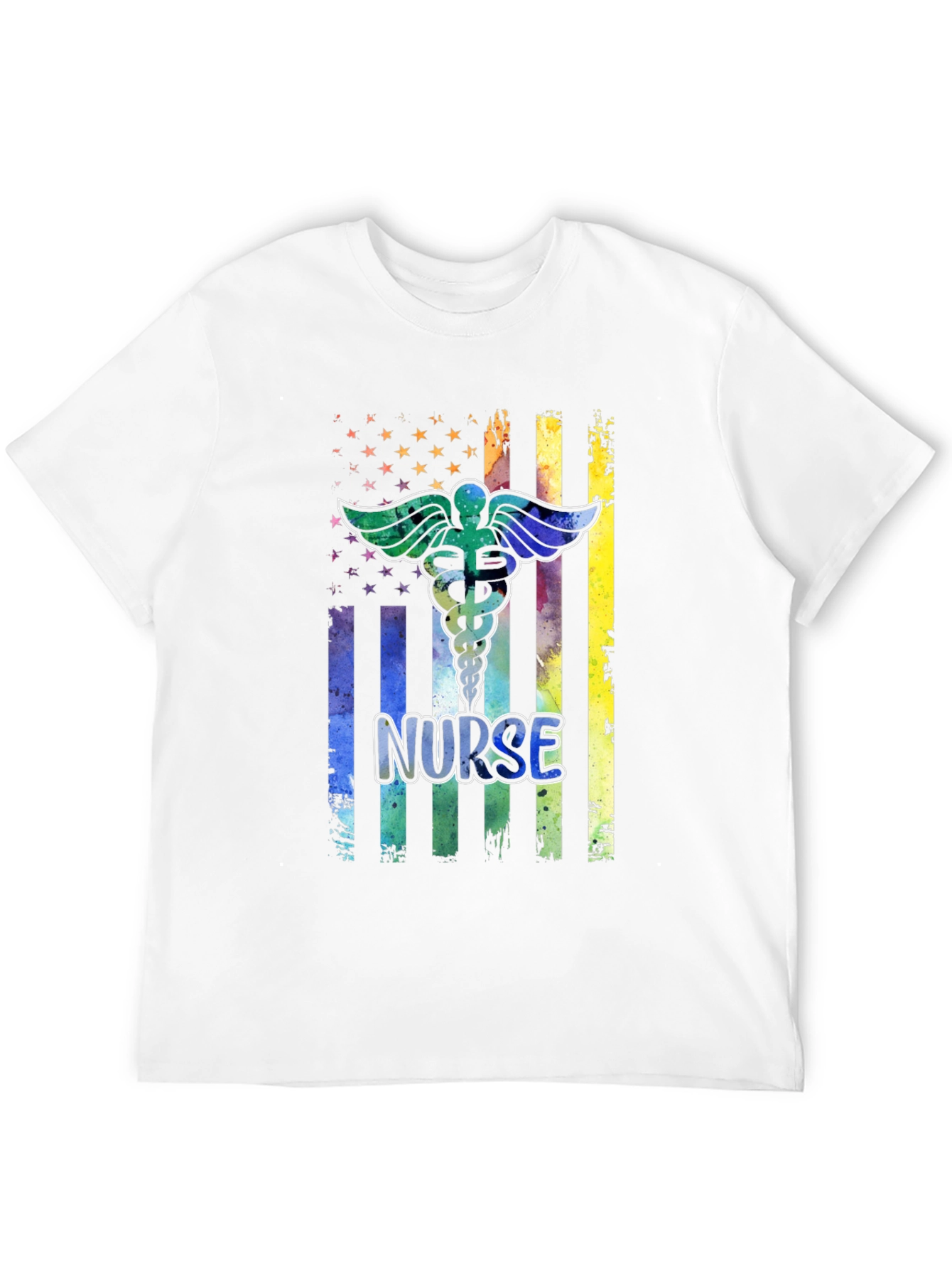 Nurse Pride Graphic T-Shirt - USA Flag Design