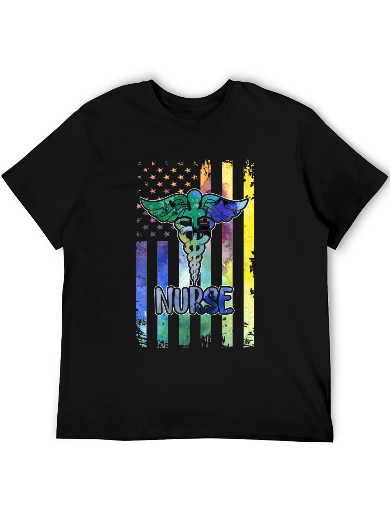 Nurse Pride Graphic T-Shirt - USA Flag Design