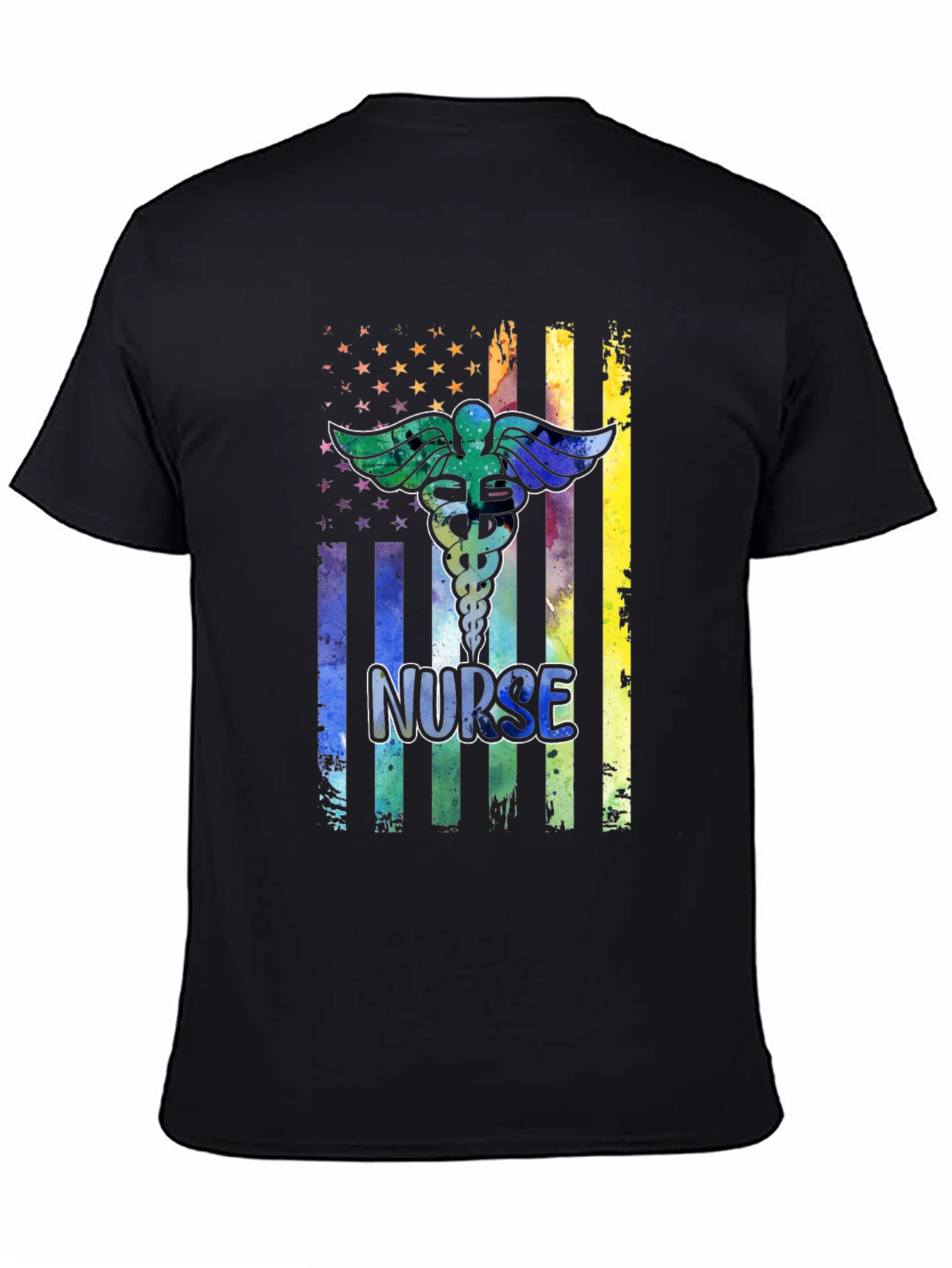 Nurse Pride Graphic T-Shirt - USA Flag Design
