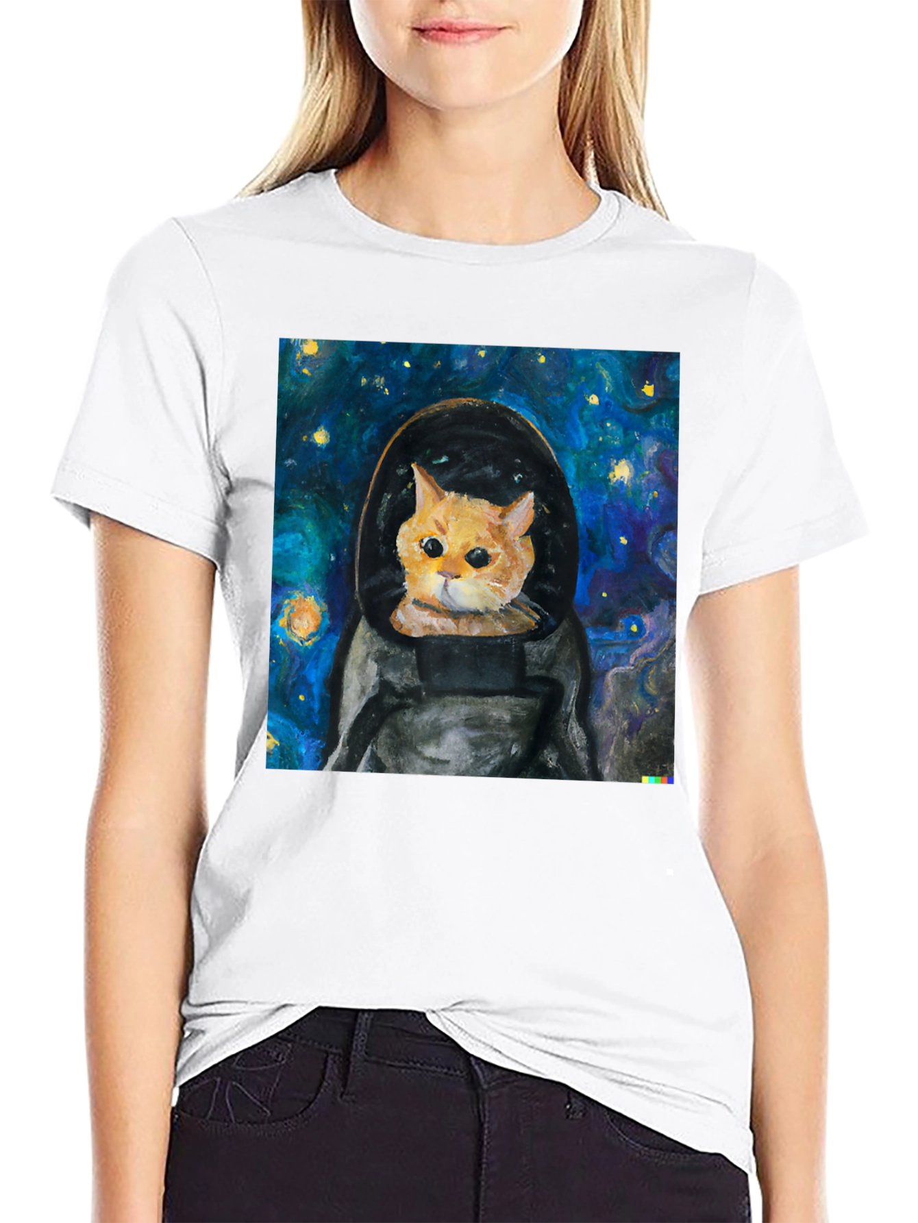Astronaut Cat T-Shirt - Starry Night Space Kitty Tee