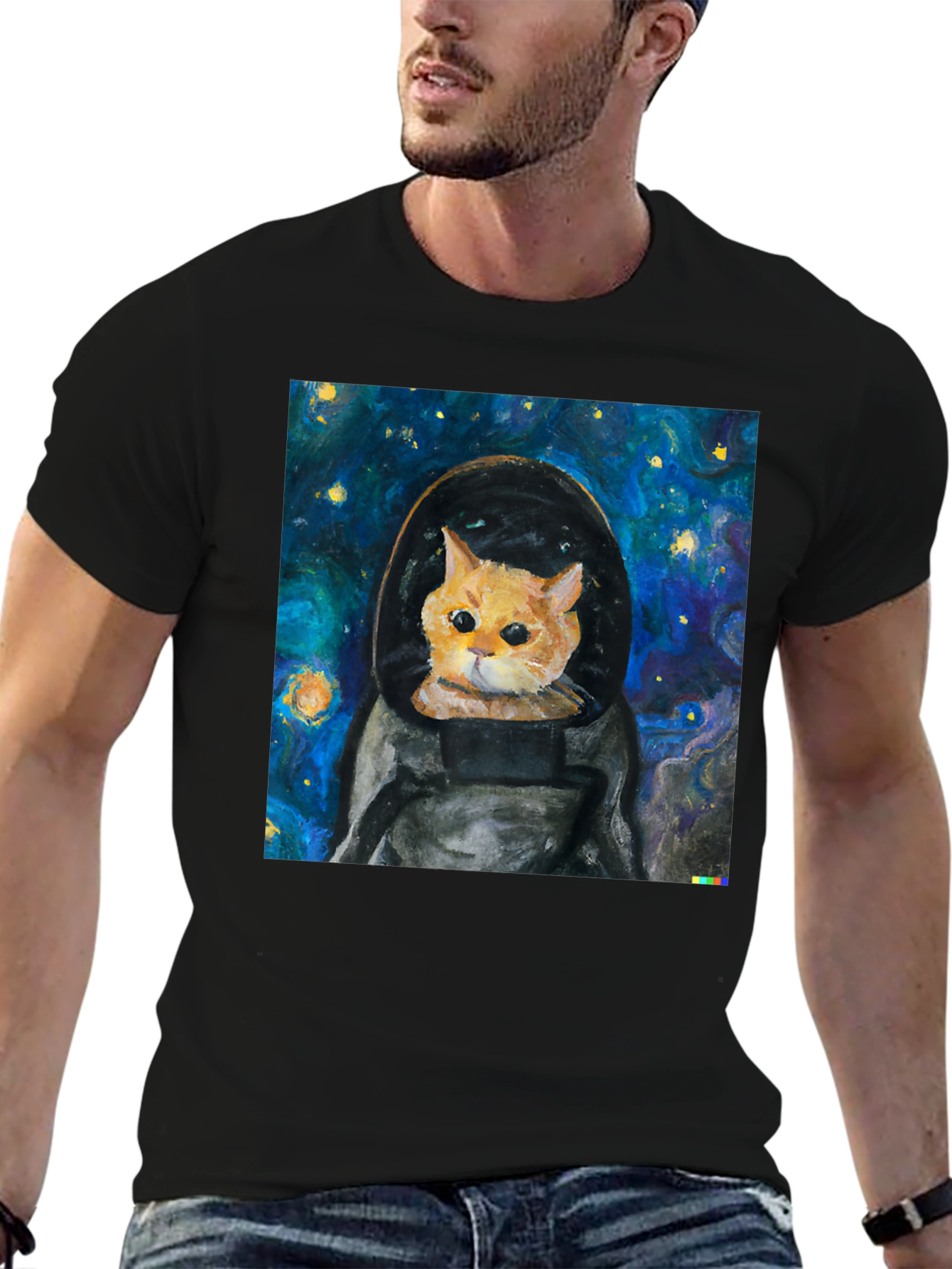 Astronaut Cat T-Shirt - Starry Night Space Kitty Tee