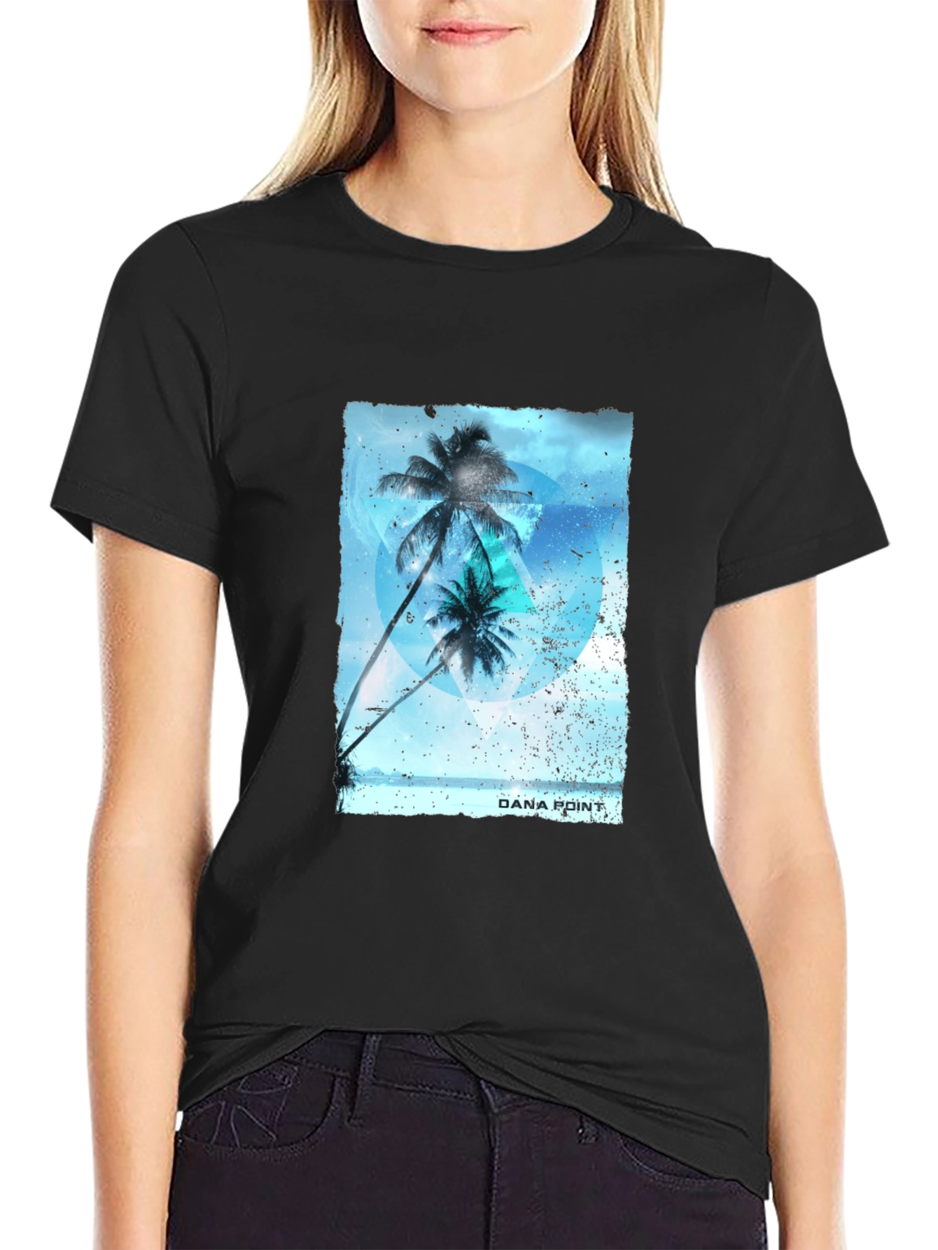 Dana Point Palm Tree Graphic Tee - Black