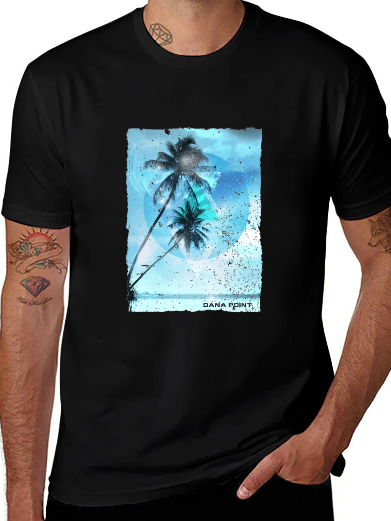 Dana Point Palm Tree Graphic Tee - Black