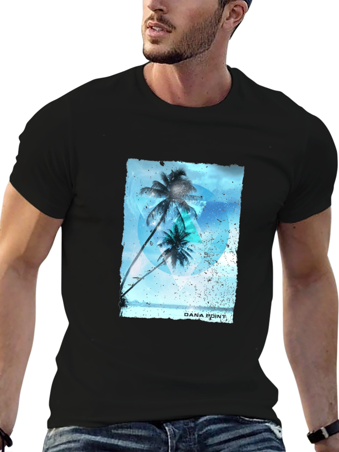 Dana Point Palm Tree Graphic Tee - Black