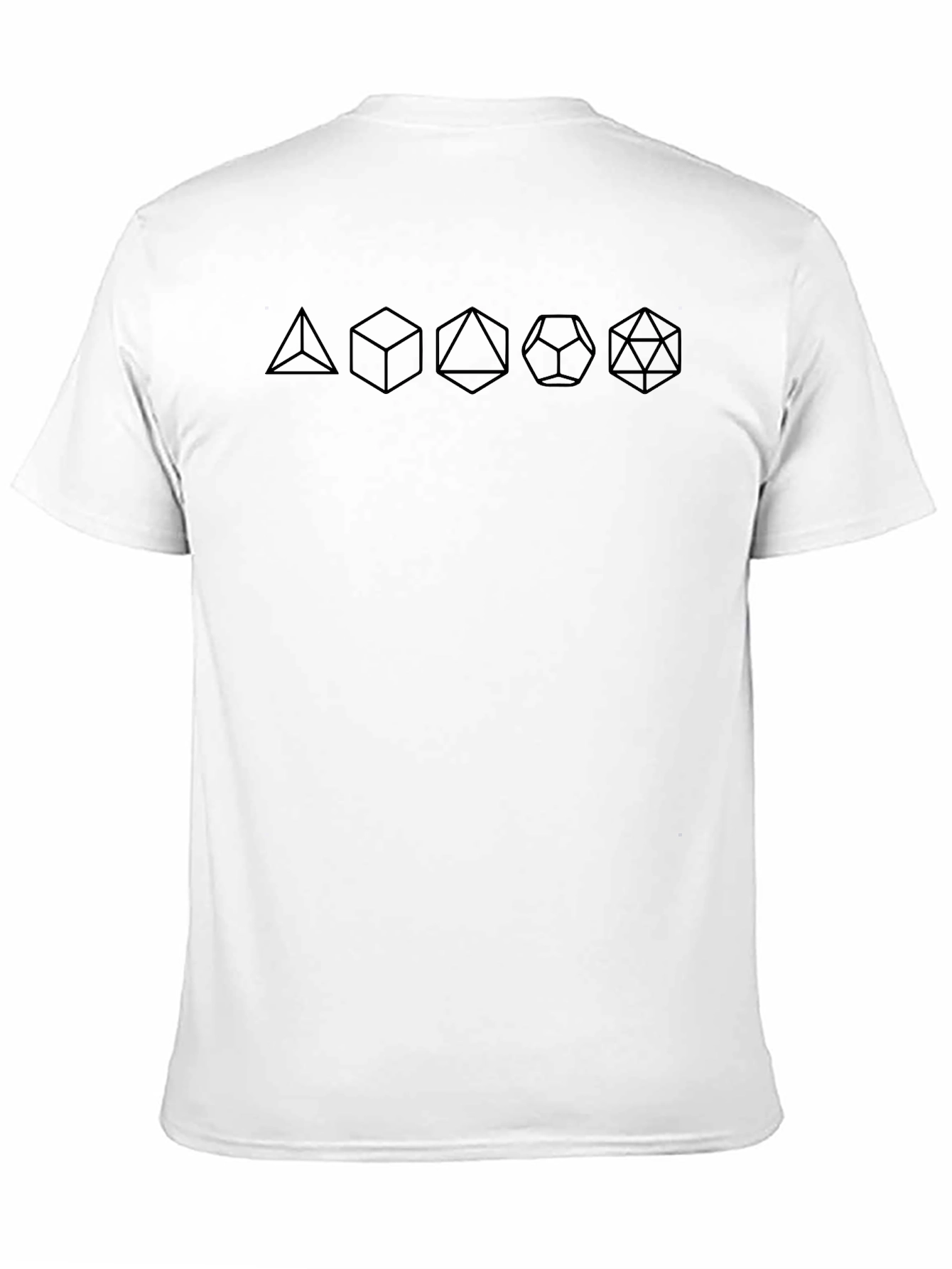 Polyhedral Dice Set Graphic Print Black T-Shirt