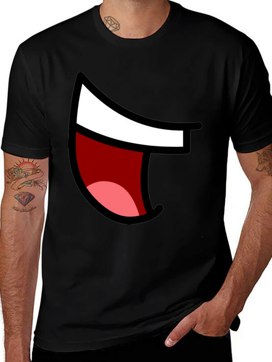 Cartoon Mouth Graphic Tee - Black