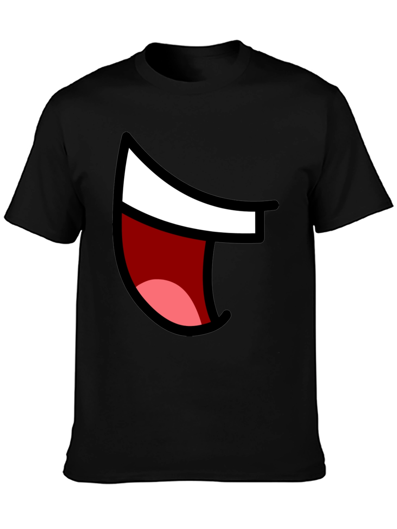 Cartoon Mouth Graphic Tee - Black
