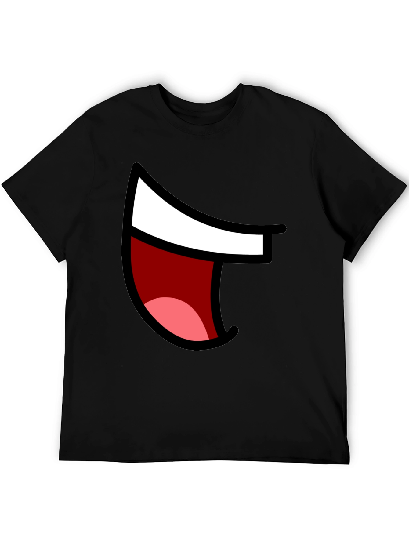 Cartoon Mouth Graphic Tee - Black