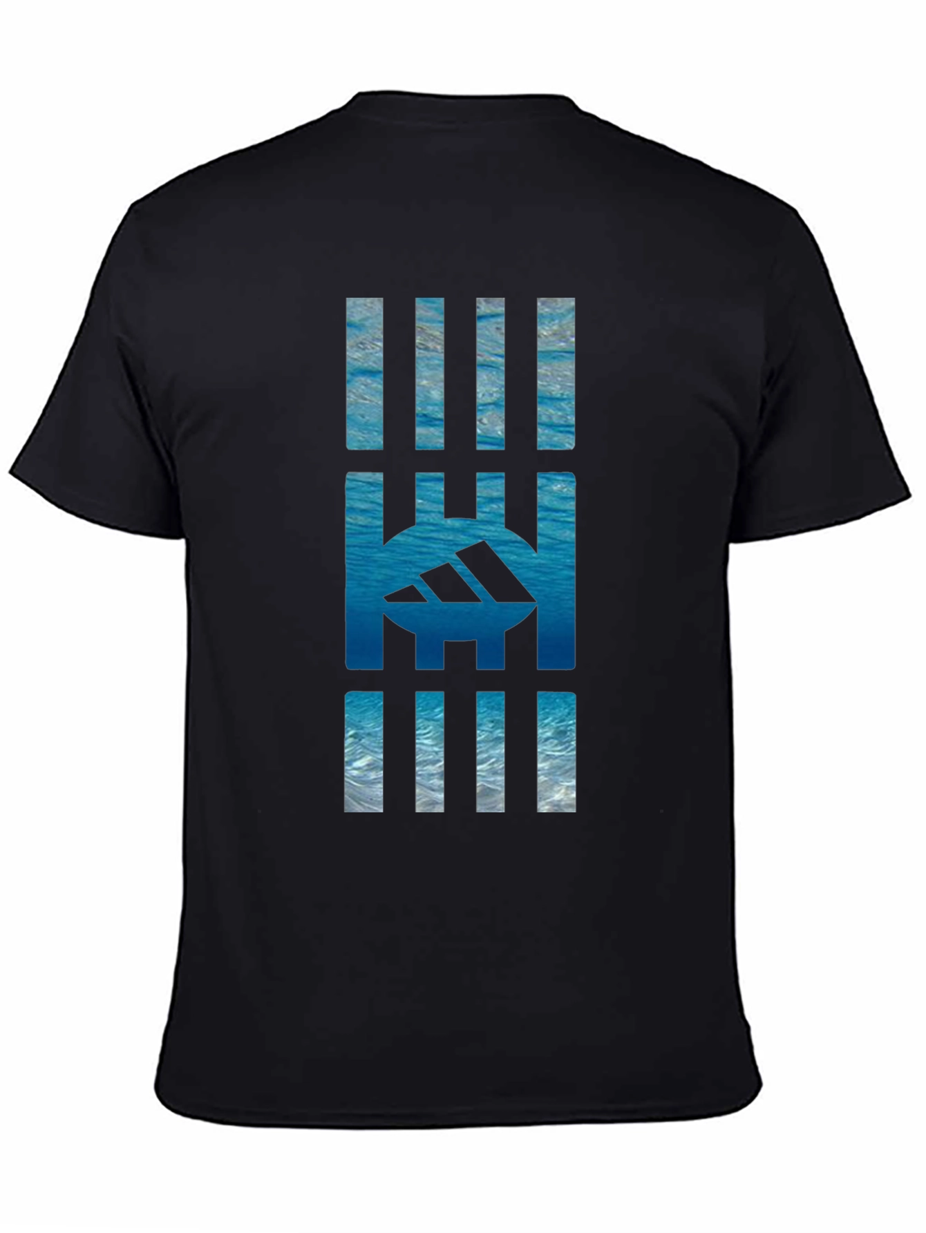 Abstract Sea Graphic Tee - Black