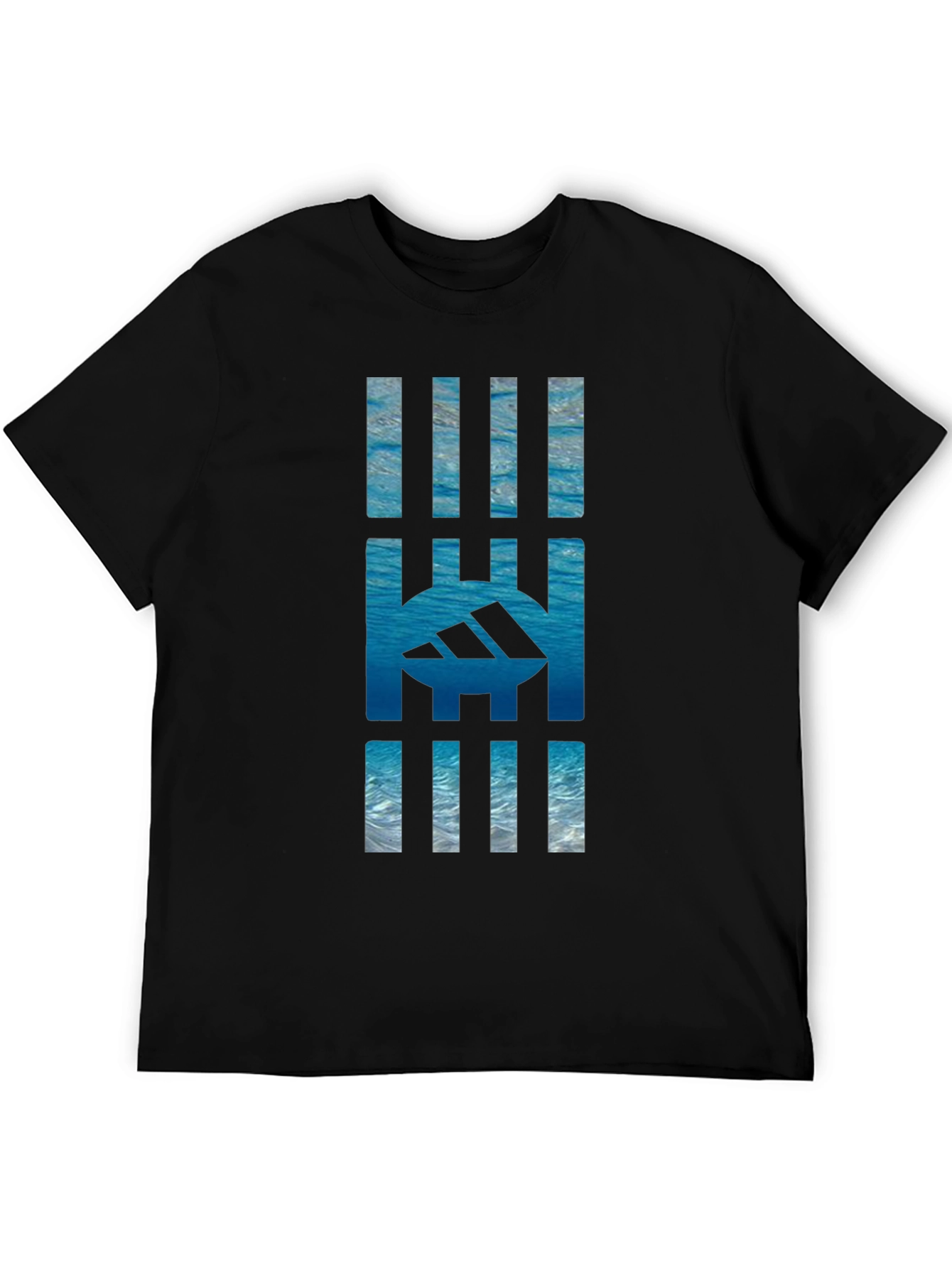 Abstract Sea Graphic Tee - Black