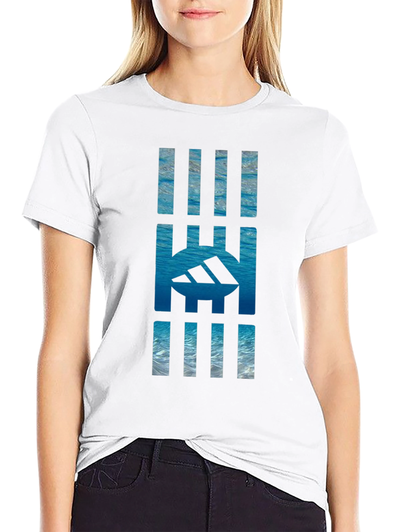 Abstract Sea Graphic Tee - Black