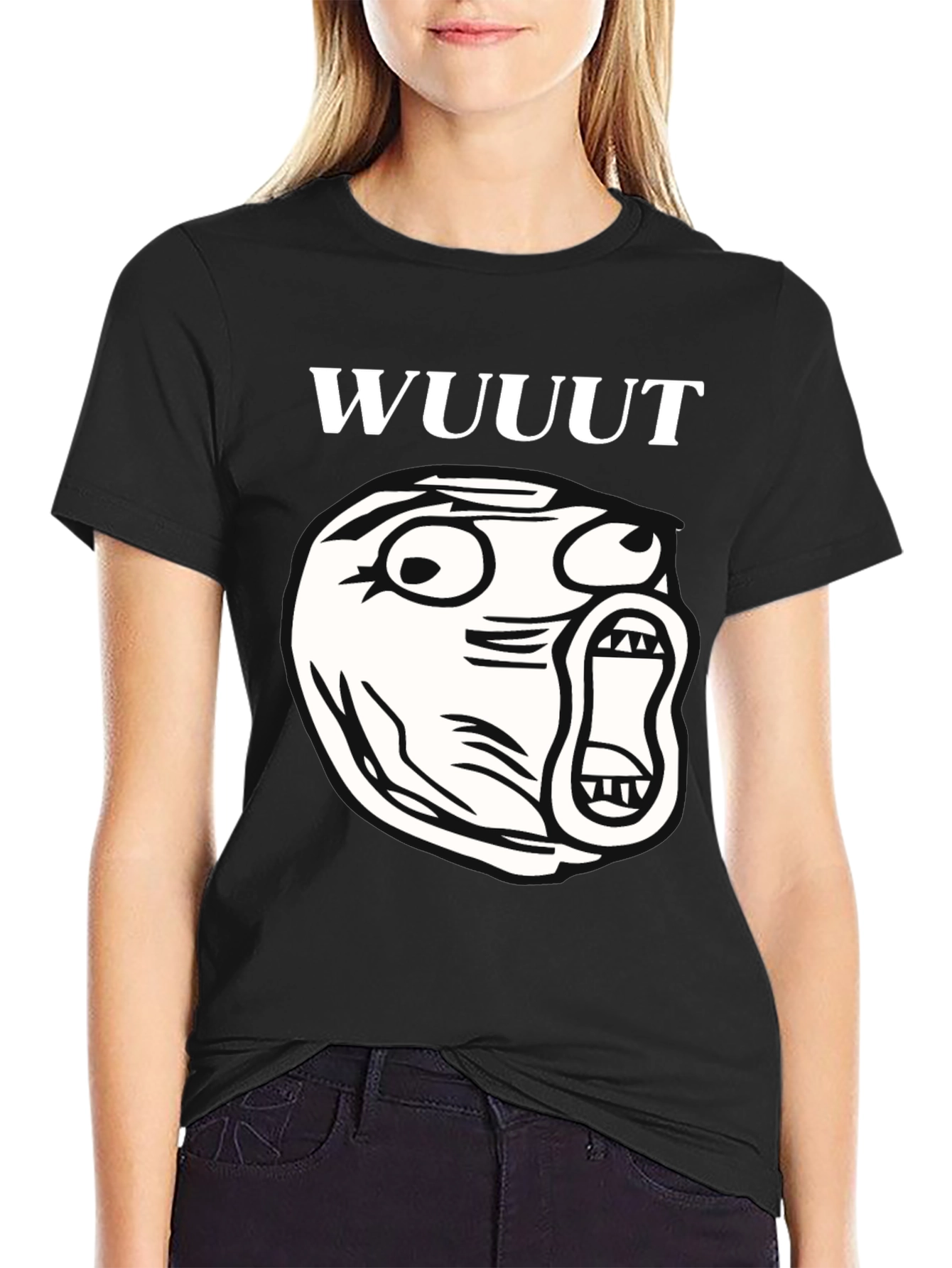 WUUUT Meme Black Graphic Tee
