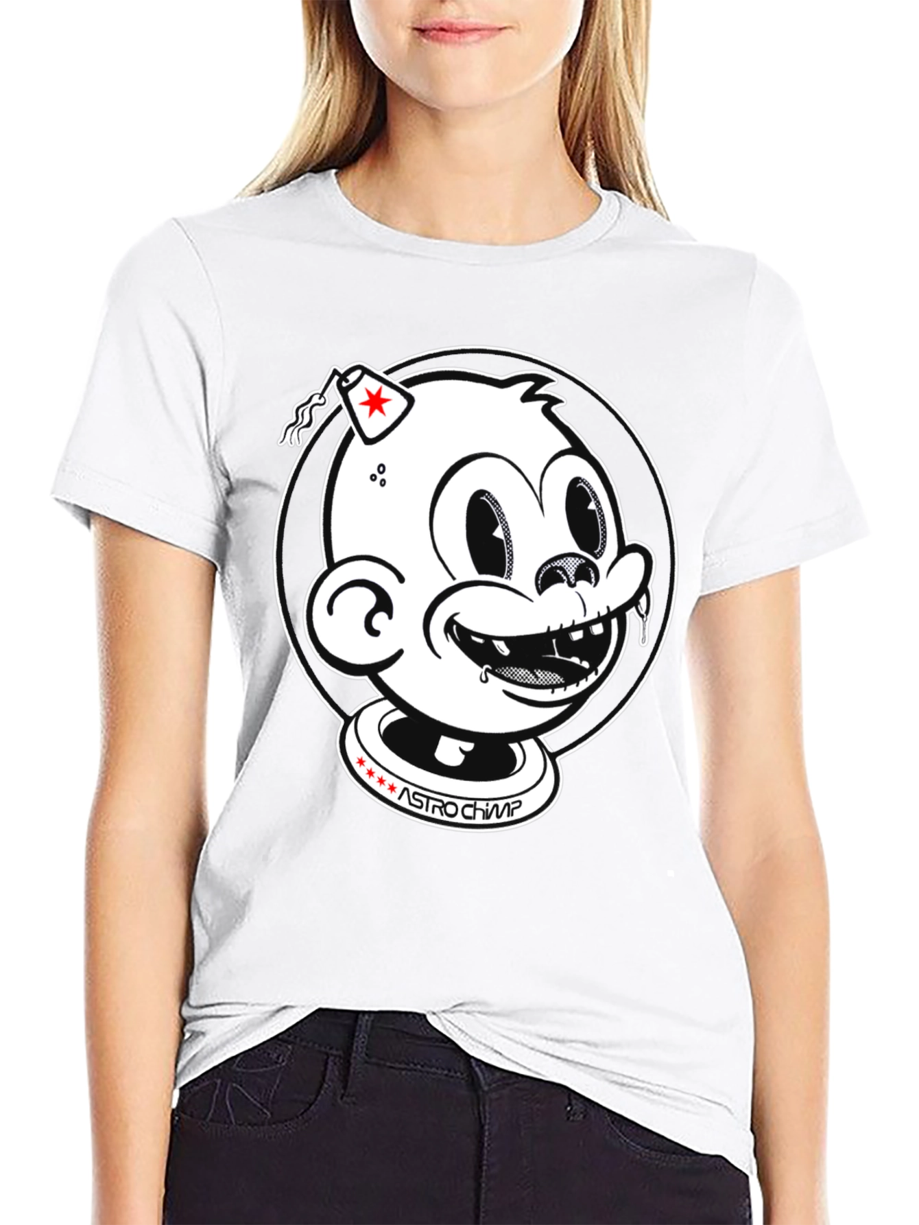 Astro Chimp Graphic T-Shirt - Bold Black Tee