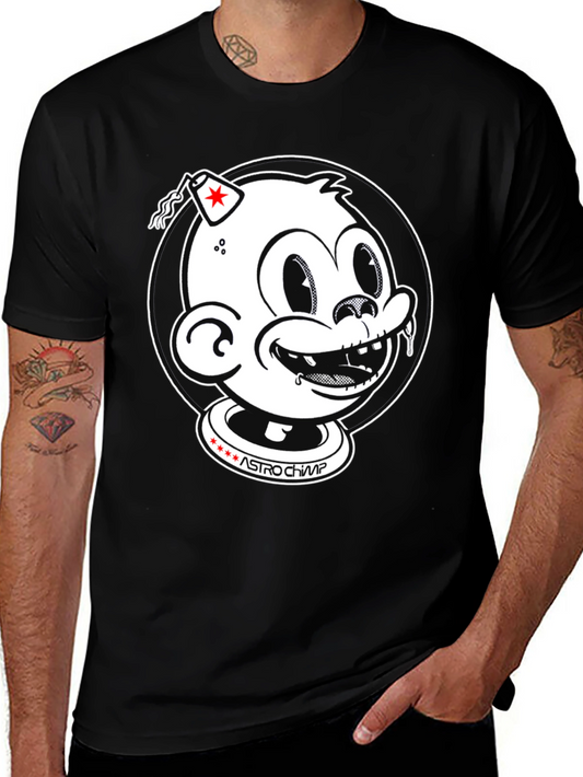 Astro Chimp Graphic T-Shirt - Bold Black Tee