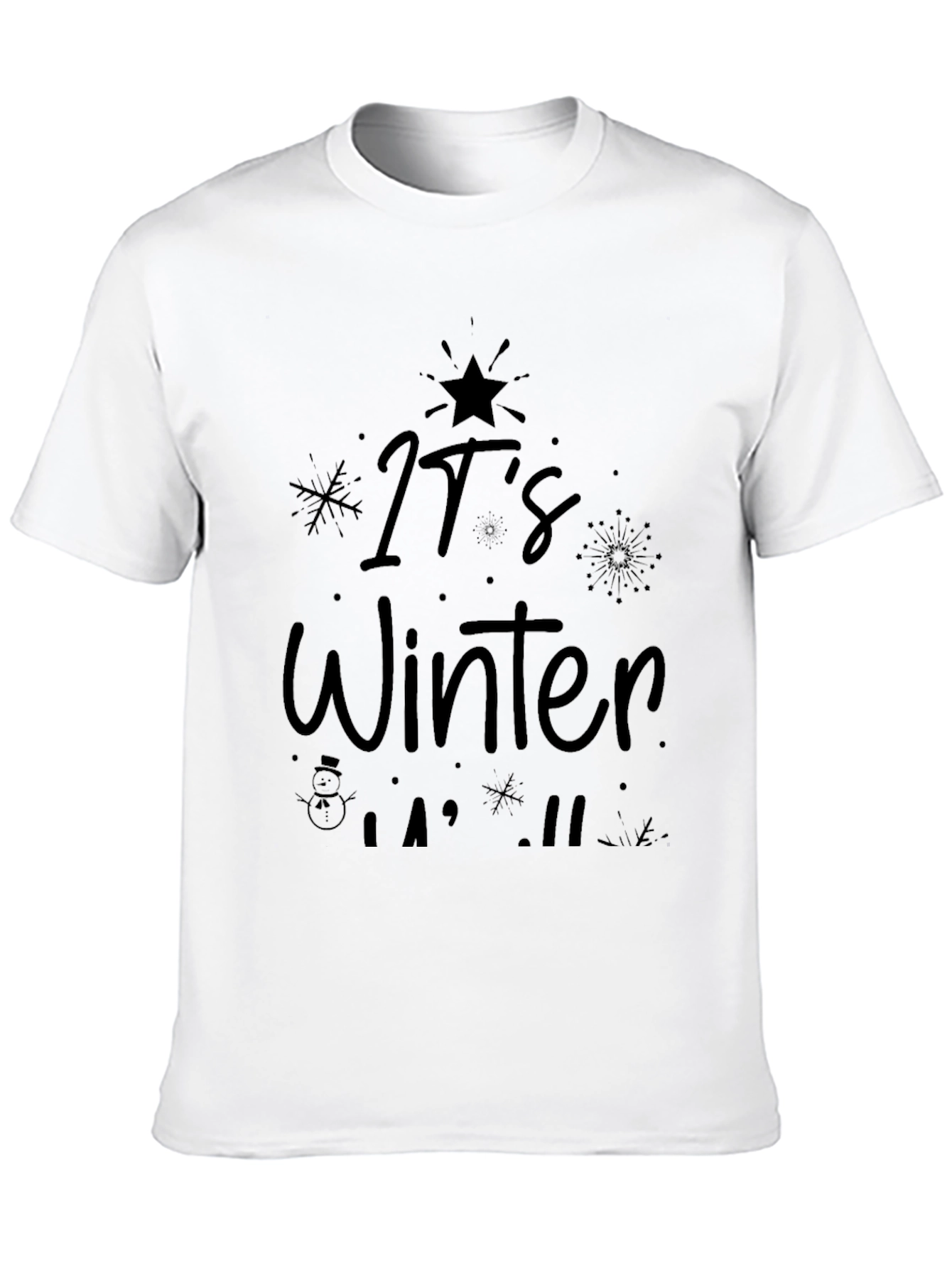Its Winter Black Graphic Tee