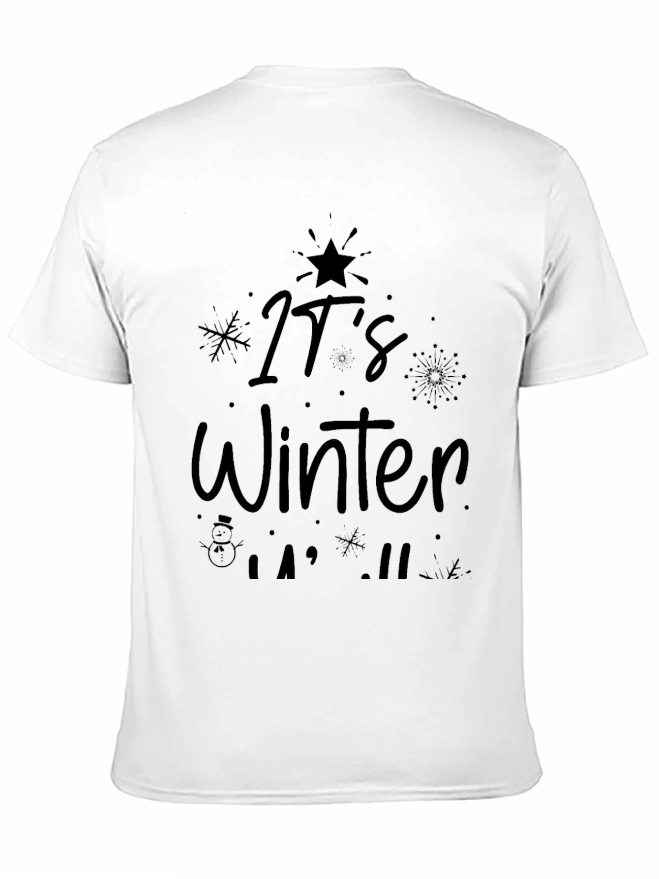 Its Winter Black Graphic Tee