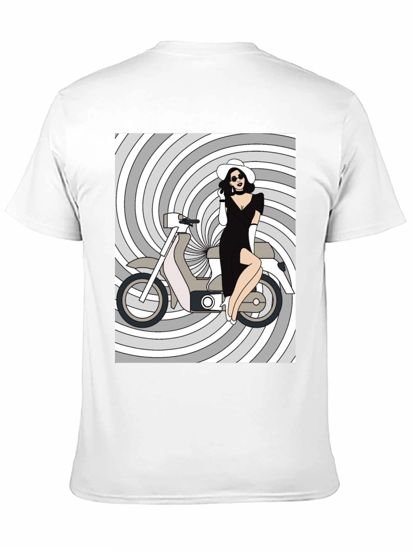 Retro Chic T-Shirt: Girl on Scooter