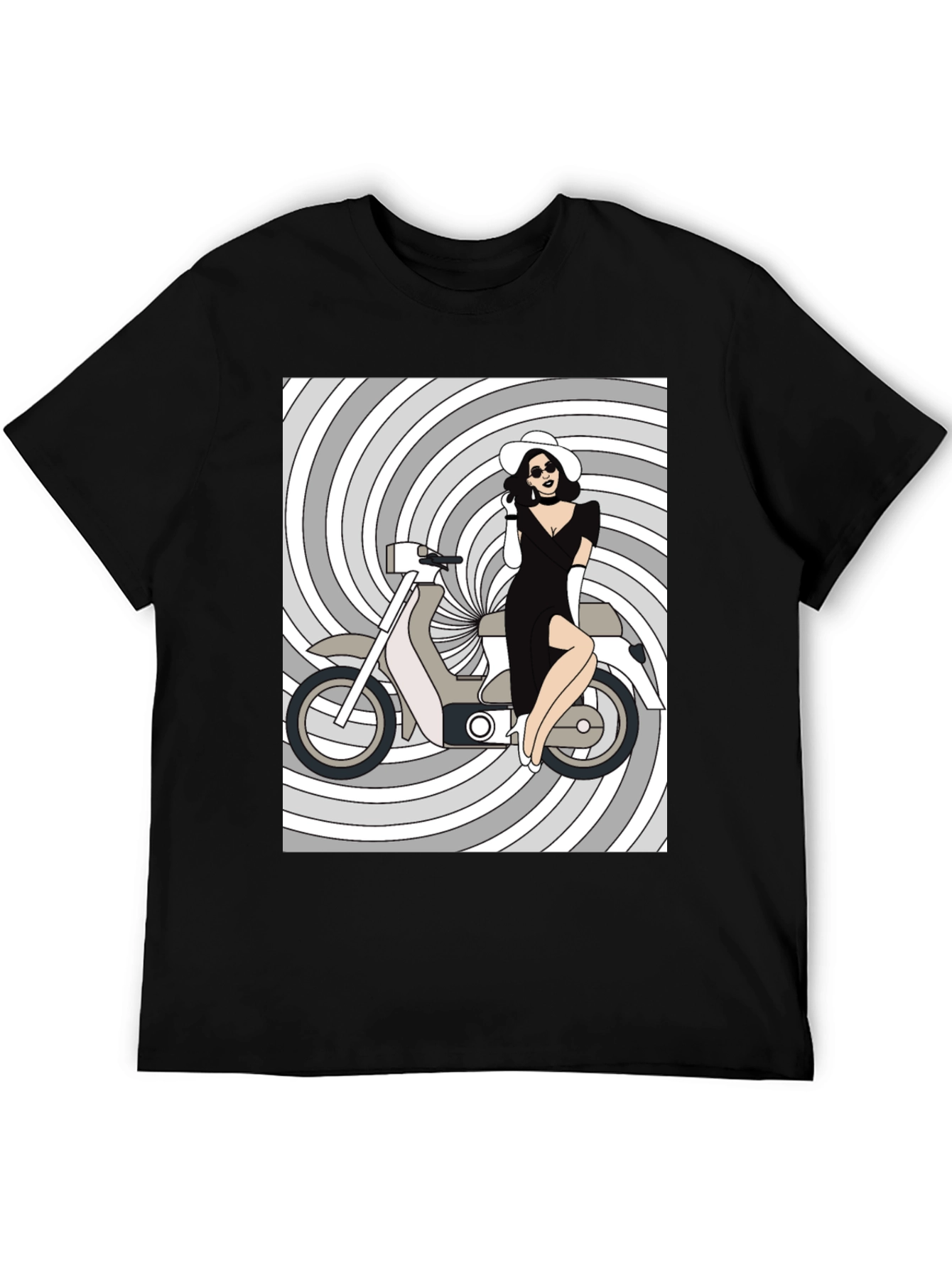Retro Chic T-Shirt: Girl on Scooter