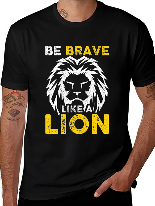 Be Brave Like A Lion Graphic Tee - Black