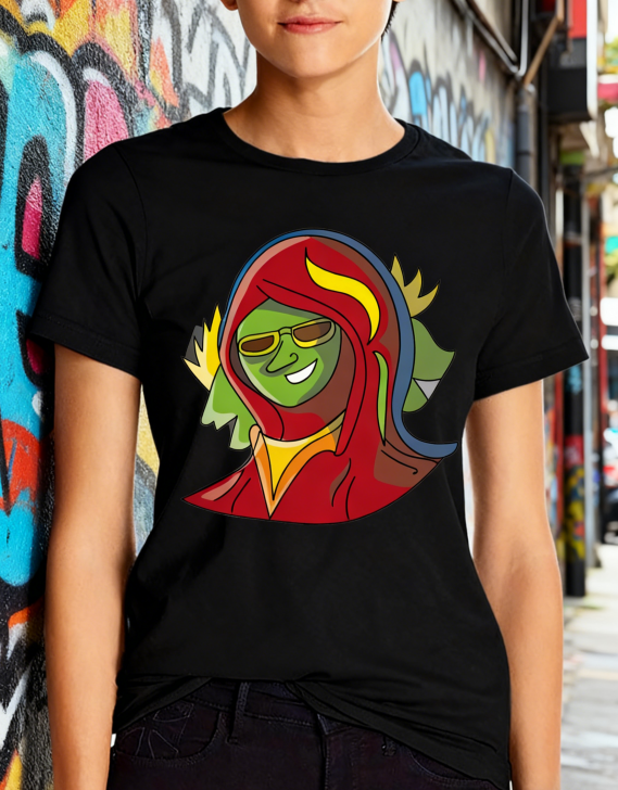 "Vibrant Hooded Icon" Graphic Tee