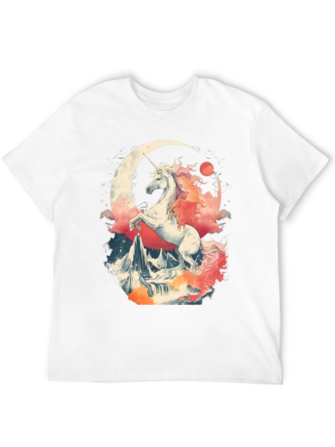 Unicorn Crescent Moon Graphic T-Shirt