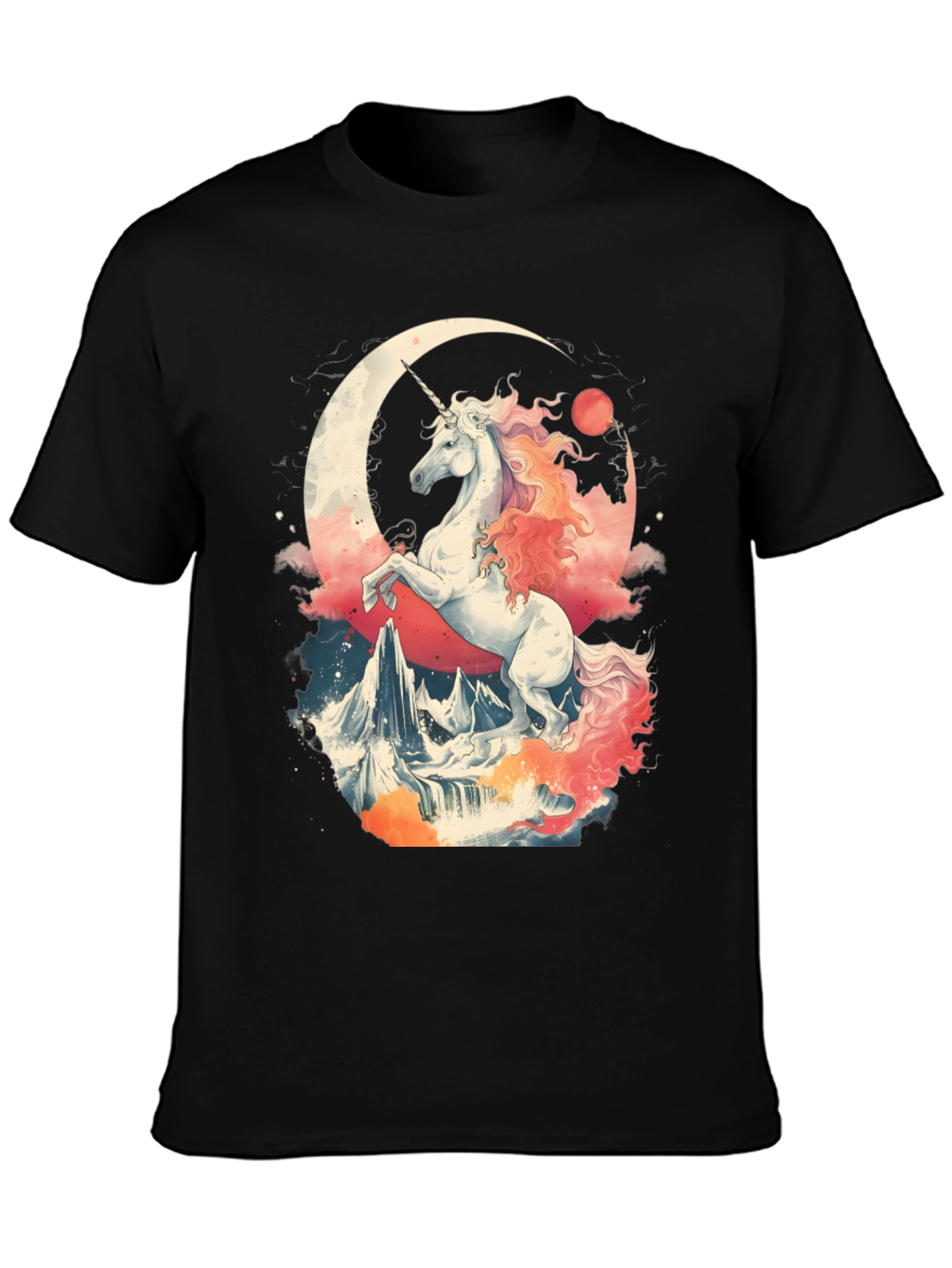 Unicorn Crescent Moon Graphic T-Shirt
