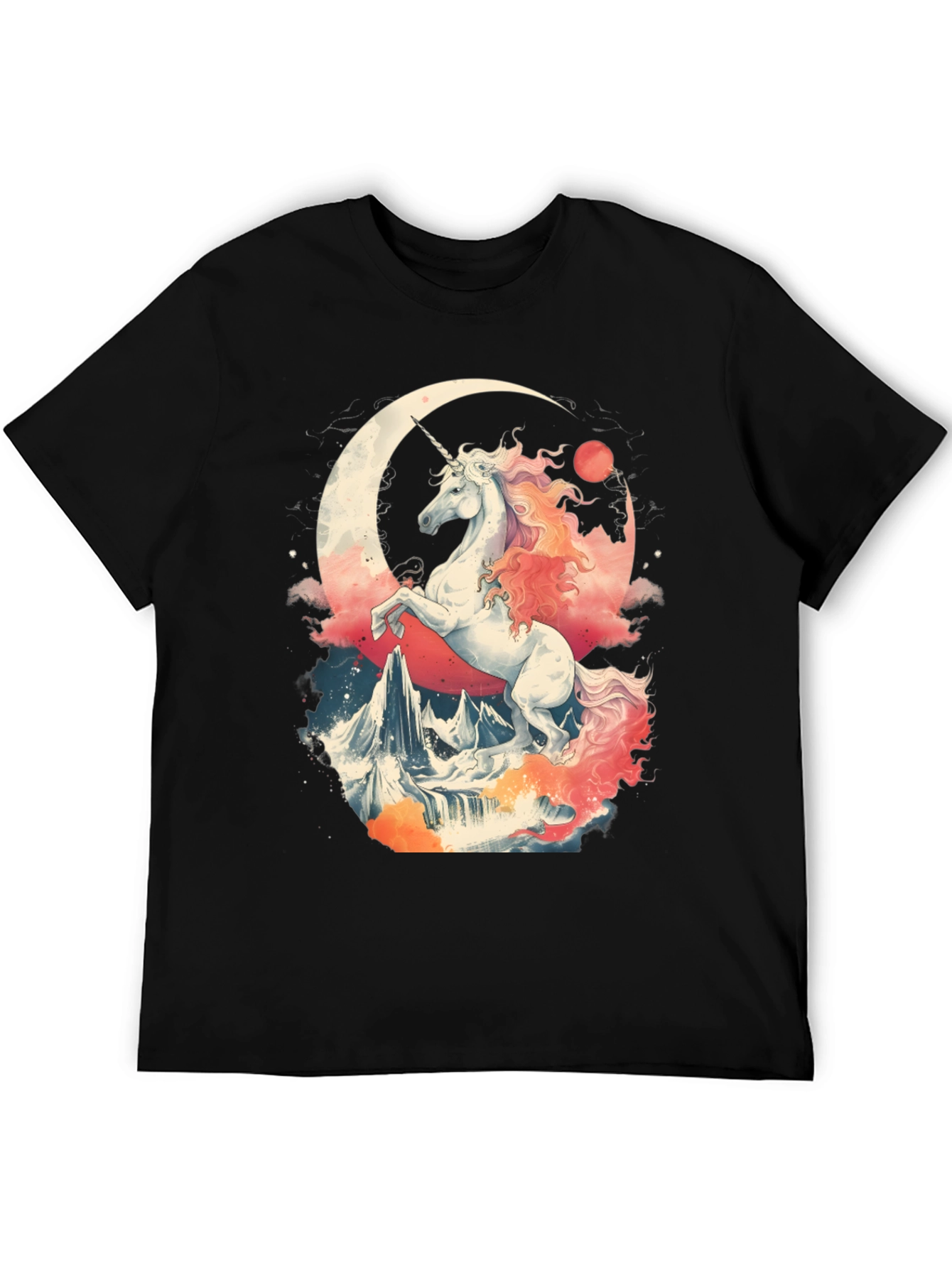 Unicorn Crescent Moon Graphic T-Shirt