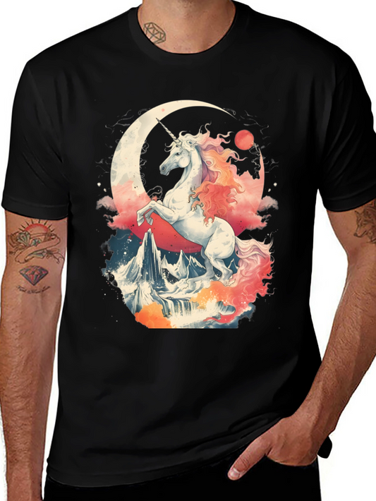 Unicorn Crescent Moon Graphic T-Shirt