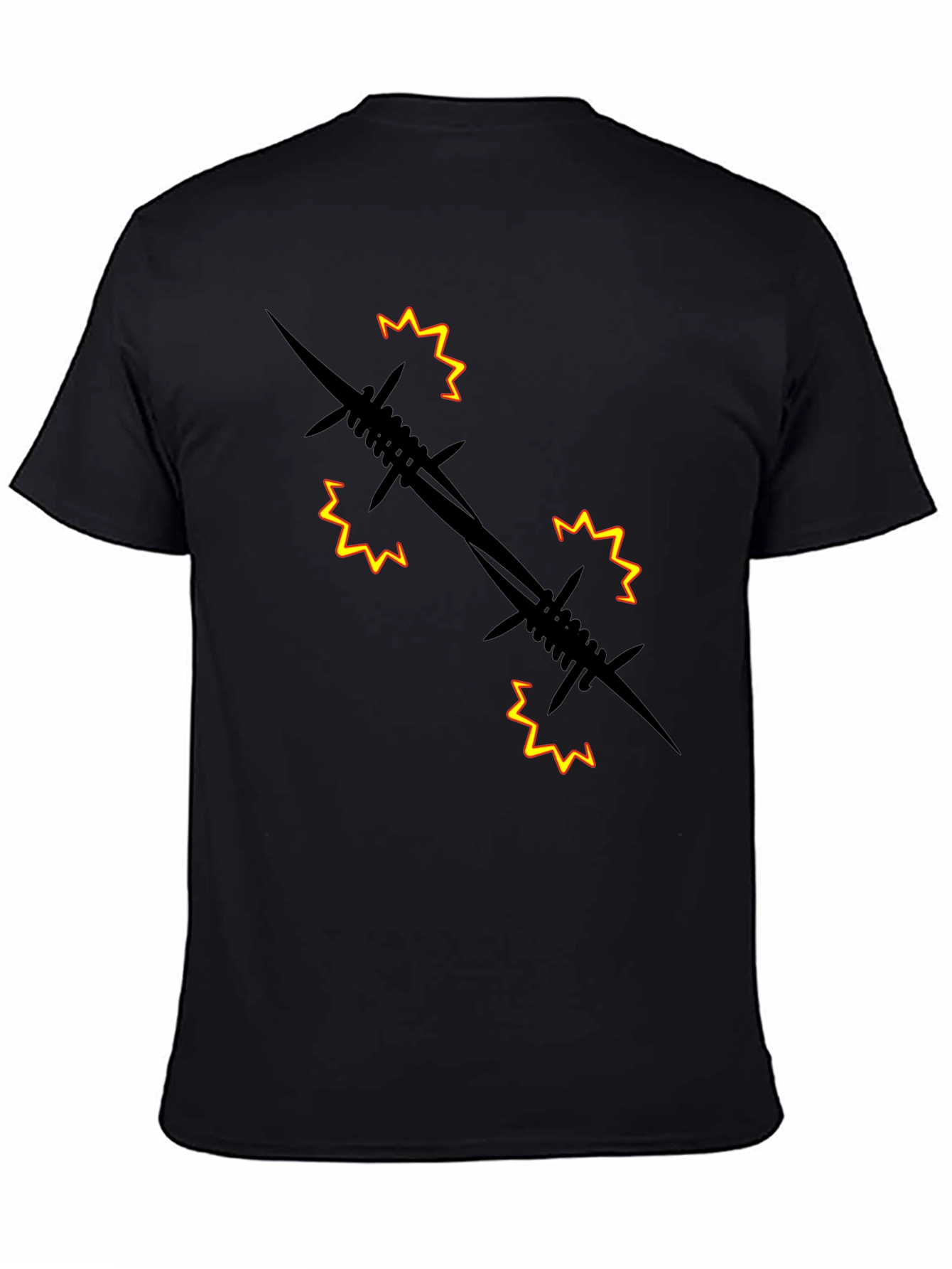 Barbed Wire Graphic Black T-Shirt