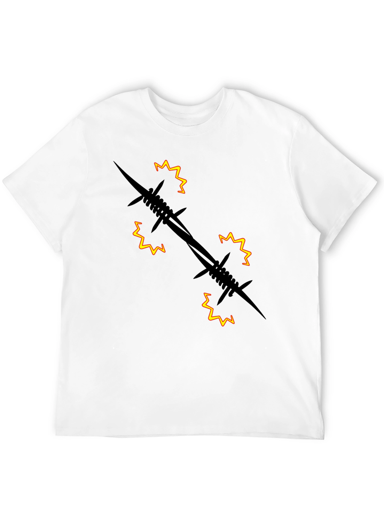 Barbed Wire Graphic Black T-Shirt