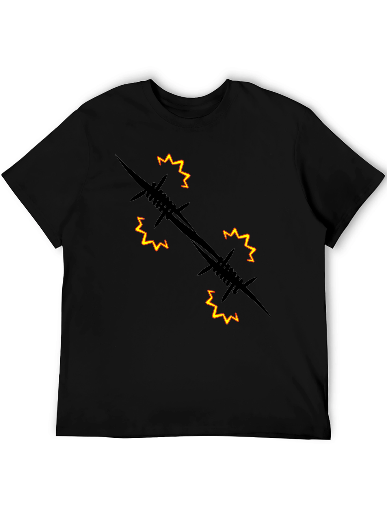 Barbed Wire Graphic Black T-Shirt