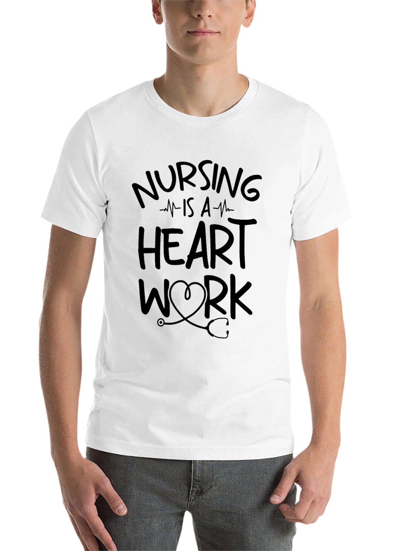Nursing is a Heart Work Graphic Tee