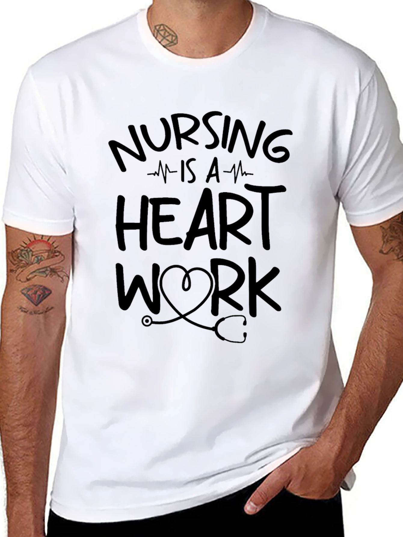 Nursing is a Heart Work Graphic Tee