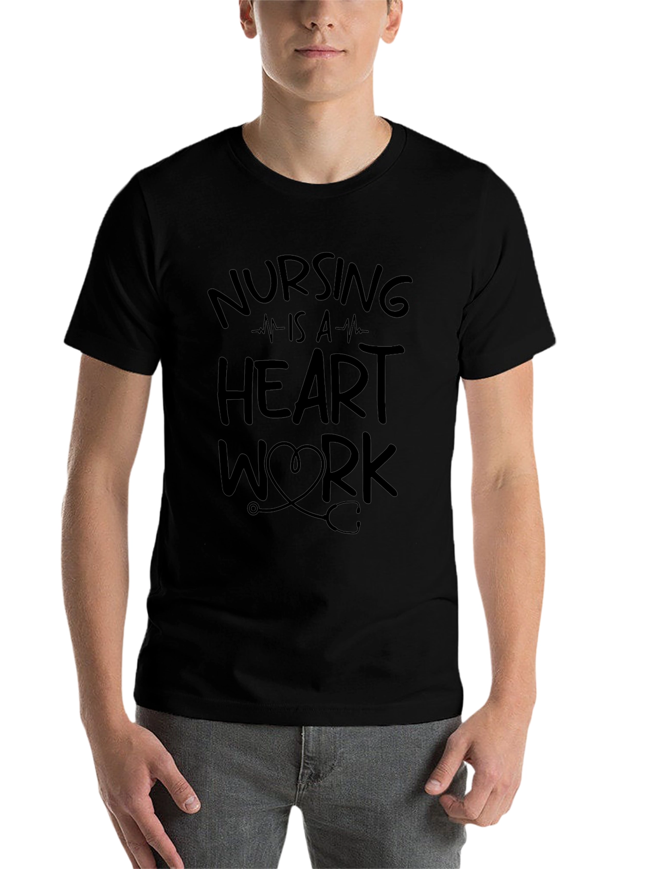 Nursing is a Heart Work Graphic Tee
