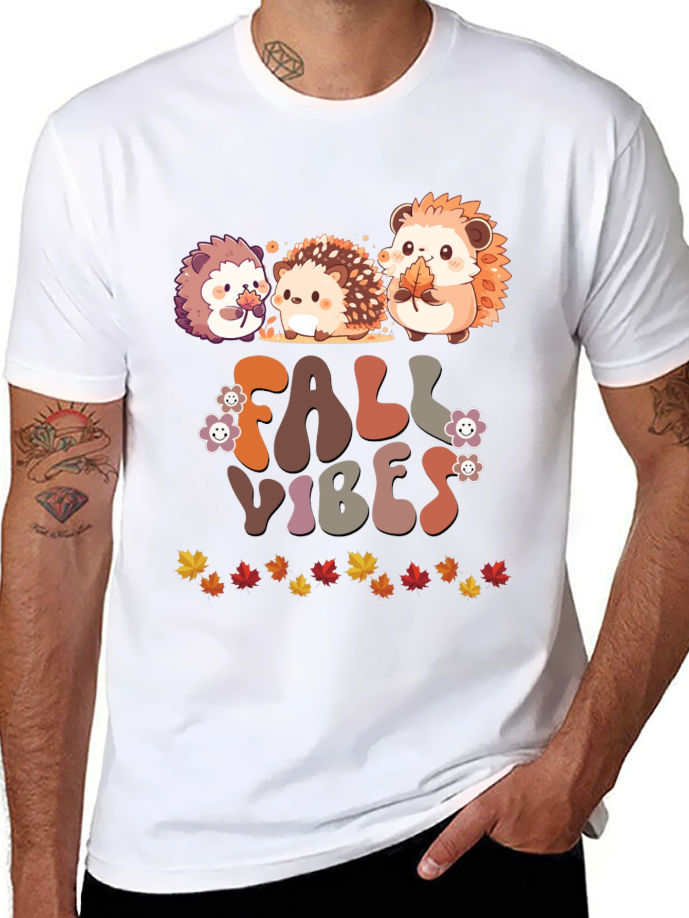 Fall Vibes Hedgehog Graphic T-Shirt