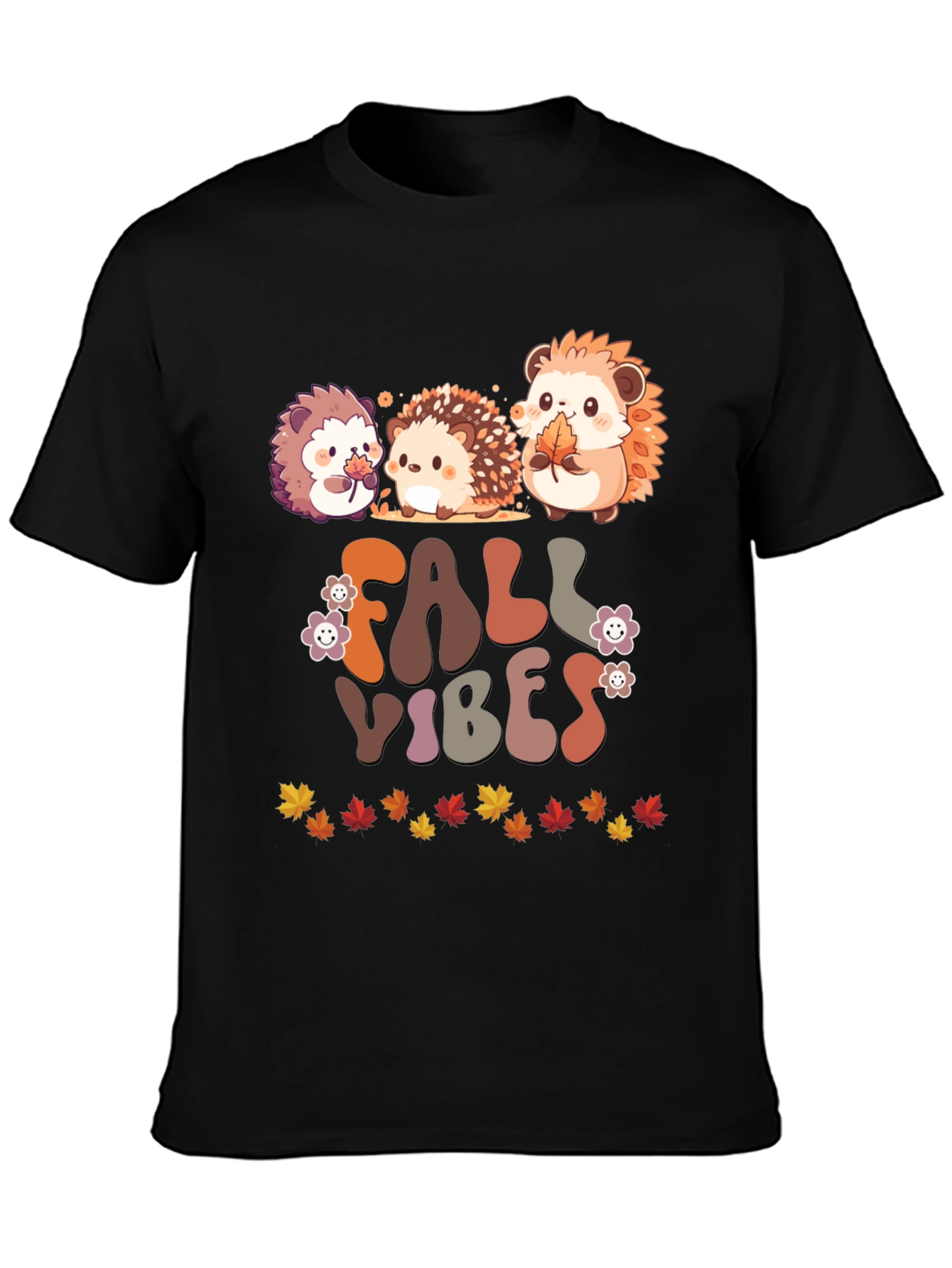 Fall Vibes Hedgehog Graphic T-Shirt