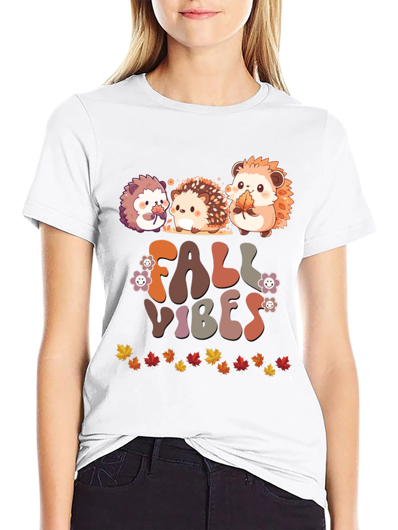 Fall Vibes Hedgehog Graphic T-Shirt