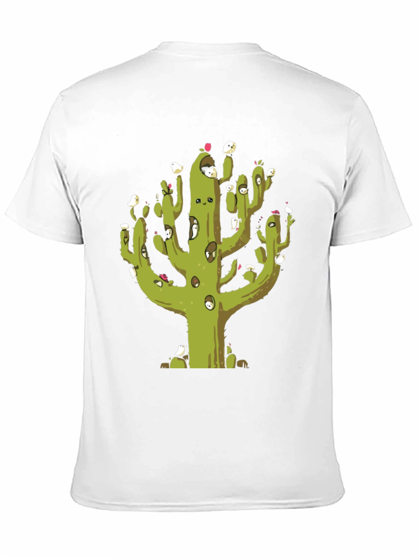 Cactus T-Shirt with Bird Friends
