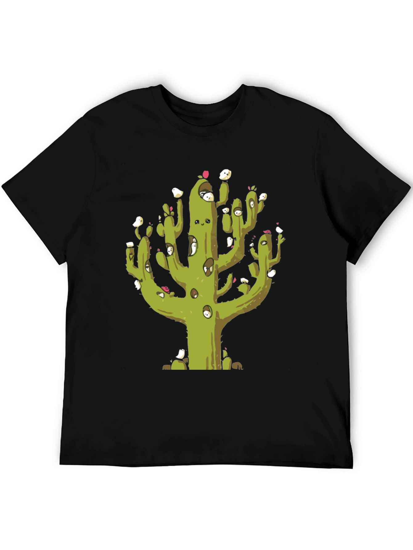 Cactus T-Shirt with Bird Friends