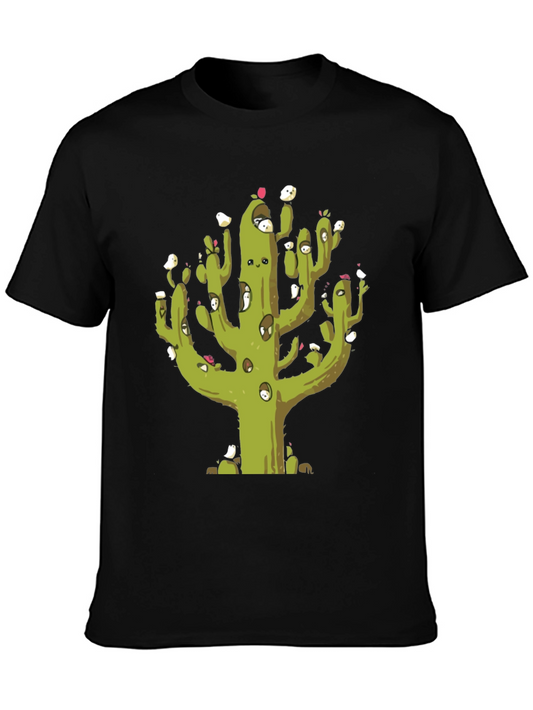 Cactus T-Shirt with Bird Friends