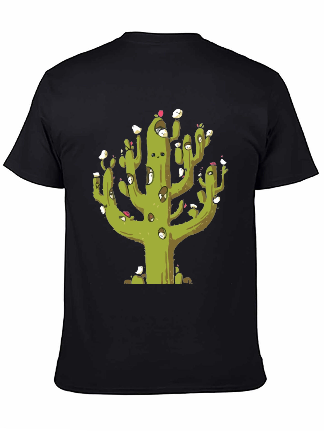 Cactus T-Shirt with Bird Friends